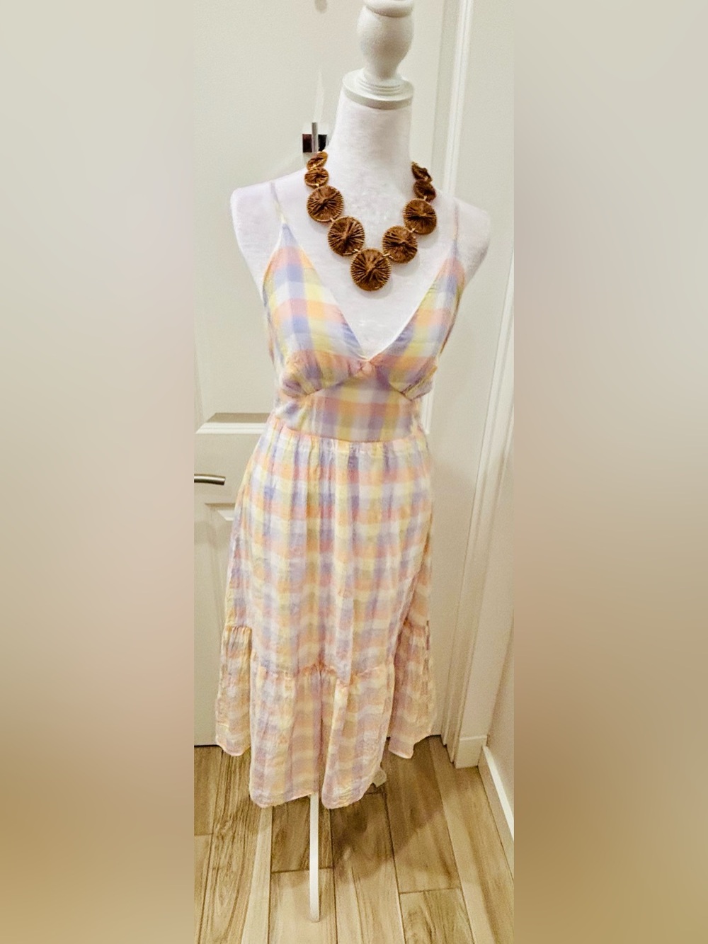 NWOT Jessica Simpson pastel gingham sundress - XS